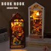 DIY Holzpuppenhaus Colmar Town Model Buch Nook Buchhandbuch Miniatur mit Möbeln Kit Spielzeug Kindermädchen Erwachsene Geschenk Casa