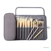 Storage Boxes Makeup Bag Cosmetic Brush Travel Organiser Handbag With 12 Holders