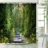 Shower Curtains Forest Landscape Sunshine Trees Spring Nature Scenery Garden Wall Hanging Polyester Bathroom Decor With Hooks