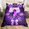 Magical Unicorn Wivet Cover Copertura per ciglia d'argento Set di biancheria da letto della Regina Carente Sognante Copertina Copertura Microfibra Flowers Stars Set da letto