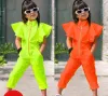 Calças varejo vendido 2023 Fashion Solid Ruffles Onepiece Pants for Girls Baby, Princess Kids Sweet Candy Pants 27t