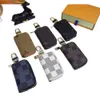 8Styles Designer Men Keychains bilväskor Fall unisex äkta läderplånbok Hållare Kvinnor Dragkedja Smart Keychain Case Cars Key Chain With Box