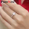 Cluster anneaux pure mode 1ct Emerald Cut Moisanite Diamond Ring pour les femmes Original 925 Top de qualité supérieure en argent sterling