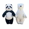 Giant China Panda Uppblåsbar kostym Street Funny Mascot Costume Party Cosplay Plush Doll Uppblåsbar