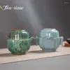 Teaware Sets Boutique Chinese Ru Kiln -theeset Handgemaakte keramiek Portable Travel Teaset Huishouden Making Pot Ceremony Office