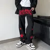 HOUZHOU Y2K Jeans Men Embroidery Denim Pants Star Red Print Black Trousers Male Streetwear Hip Hop Casual Vintage Plus Size 4XL