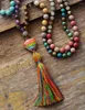 Pendant Necklaces Gorgeous Natural Stones Chakra Charm Triangle Tassel Women Elegant Rosary Necklace Jewelry Gifts Wholesale