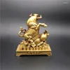 Decorative Figurines Cow Statue Golden Bull Sculpture Brass Feng Shui Lucky Animal Home Office Desktop Decor Crafts