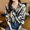 Women's Blouses FANIECE Camisas Vintage Print Button Up Shirt Ladies Tops 2024 Casual Streetwear Long Sleeve Beach Oversize Women