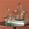 Hydroponic Flowerpot Nordic Transparent Home Decor Creative Glass Flower Vase Beautiful and Practical Handle Design Flower Pots