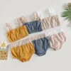 2023 Summer Toddler Kids Girls Swimsuits Swimsuits żebrowane patchwork Ruffles stnie strojowe dla dzieci letnie bikini garnitury kąpielowe