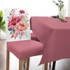 Peony Flower Leaves Stretch Chair Cover Kitchen Dining Chair Slipcovers Banquet Hotel Elastic Seat Chair Covers