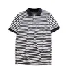 Shuang Sha Zhu Di Cool and Breatble Sea Soul T-shirt Spring/Summer Men's Fashion Casual Stripe Short Sleeved Polo Shirt Trendy