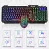 Combos LED Luminous Gaming Keyboard Mouse Combos USB Wired Gamer Kit Backlight Waterproof MultiMedia Keyboard and Mouse Set for PC