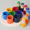 Монтессори детская деревянная радужная радужная головоломка Toys Art Color Sorting Matching Games