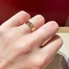 Designer Charm Carter High Edition 18K Rose Gold Classic Ring Au750 Men and Womens Wedding V Love Signature