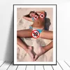 Modern Art Posters Beach Sexy Bikini Girls Naked Pussy Women Picture Wall Painting Canvas Printings Home Living Room Decoration