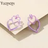 Stud Earrings Trendy Large Heart For Women Girls Big Colorful Resin Acrylic Earring Party Korean Ear Jewelry Laser Color Brincos