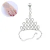 Link Bracelets Classic Charm Women Girl Hand Harness Crystal Bridal Bracelet Chain Rhinestone Bangle Connected Finger Ring