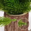 Decorative Flowers 10/40pcs Mini Artificial Christmas Pine Needle Short Branches Plant Stems Xmas Tree Decoration Home Ornament DIY Wreath