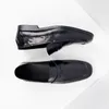 Casual schoenen Temperament klein vierkante kopontwerp Een voet stare leer hoogwaardig gevoel retro hand-scratch loafers mannen