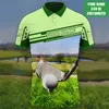 Plástica Cosmos Nombre personalizado Golf 3D Camisas de polo de manga corta de verano impresas