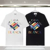 Casablanca dubbel garn Pure Cotton Letter Printing T-shirt Mens and Womens Fashion Short Sleeve