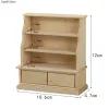 1:12 Dollhouse Miniatuur Handgemaakte HOUTMADE HOUTEN BOEKKAST LOCKER opslagkast plank rek meubels model studie woonkamer scene decor