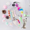 Cat Wand Toy Cat Feather Toys Accessories For Cat Fishing Pole Offered Teaser Refylls med Bell för inomhuskitten som spelar leksaker