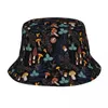 Berretti Dark Wild Forest Furghi Cappello per secchio per donna Floppy Hip Hop Hop pieghevole Cappelli da pesca all'aperto Boonie