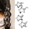 2/10pcs Silver Y2K Star Hairpins For Women Stars Filigree Metal Snap Hair Clips Girls Side Hair Grip Barrets Hair Accessoires