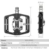 WEST BIKING 2 In 1 Bicycle Pedals MTB Road Bike SPD Self-Locking Pedal 3 Bearings Anti-slip Flat Pedals Cycling Part Accessories