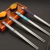 Chopsticks Non-Slip Ergonomic Lätt att bära hållbar elegant design Återanvändbar metallrestaurangsredskap