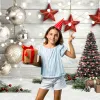 Photography Background Christmas Window Door Glitter Xmas Trees Toy Shop Kids Family Portrait Decor Backdrop Photo Studio