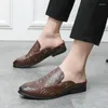 Casual Shoes Mens Summer Slip On Loafers Designer Leather Half For Men Driving Business Mules Mocassins