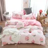 Bedding Sets Cute Pink Peach Blossom Print Girl Boy Child Bed Cover Set Duvet Adult Children Sheet Pillowcase Quilt