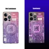 Voice Sensing LED Light Glowing Circuit Phone Case för iPhone 12 13 14 15 Pro Max Samsung S24 S22 S23 Plus Ultra Luminous Cover