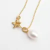 Womens Designer Kate Ks Necklace K Series Sea Star Pendant With Freshwater Pearl Short Necklace And Collarbone Chain Necklace