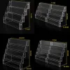 2-6 Layer Acrylic Book Shelf Supermarket Stationery Store Shelf Brochure Newspaper Magazine storage Clear Display Ladder Stand