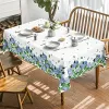 Spring Watercolor Hydrangea Floral Tablecloth Summer Rectangular Kitchen Antifouling Table Cover Wedding Party Table Decoration