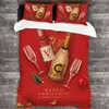 Bedding Sets 3pcs Christmas Bed Sheet Set Pillow Case Duvet Cover Pillowcase Santa Claus Bedspread Xmas Gift Drop