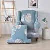 Elastic Sofa Armchair Slipcover Floral Printed Wingchair Cover High Back Wingback Chair Covers Stretch Sofa Protector Case