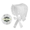 White Capsssss Christening Bonnet for Girl Lacy Bonnet Eyelet Lace Flower Baptism Christening Hat Baby Girl Lace Hat