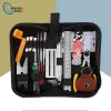 Kablolar 26 PCS/SET Gitar Onarımı Bakım Temizleme Araçları Kiti 3in1 Gitar Dize Sarı Kesici Pin Çekme Pin Çekme Gitar Fret Rocker Dosya Kiti