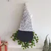 Fleurs décoratives Couronne de Noël durable avec des plantes vertes fausses Gnome sans visage festif verdure vibrante pour les fenêtres