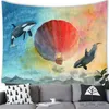 Wall Tapestries Cartoon Sea Whale Tapestry Hanging Whale Tapestry Wall Hanging Party Home Living Room Bedroom Decorations Background Whale R0411