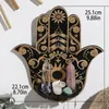 Plaques décoratives Hamsa Crystal Afficher étagère de décoration de l'œil maléfique étagères en bois Holder flottant pour rochers rocheux Méditation Home Meditation Cadeaux