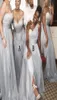 Nedime Elbiseleri 2020 Şık Gümüş Arapça Bir Omuz Boncuklu Sapalar Tül Seksi Mütevazı Junior Hizmetçi Onur Elbise Düğün Partisi 1830665
