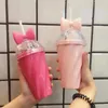 Water Bottles 380ml Straw Cup Attractive Long Lasting Wear-resistant Twist Pattern Bottle For Women