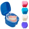 Artificial Tooth Organizer Denture Bath Box Case False Teeth Storage Box With Hanging Net Container Oral Hygiene Supplies